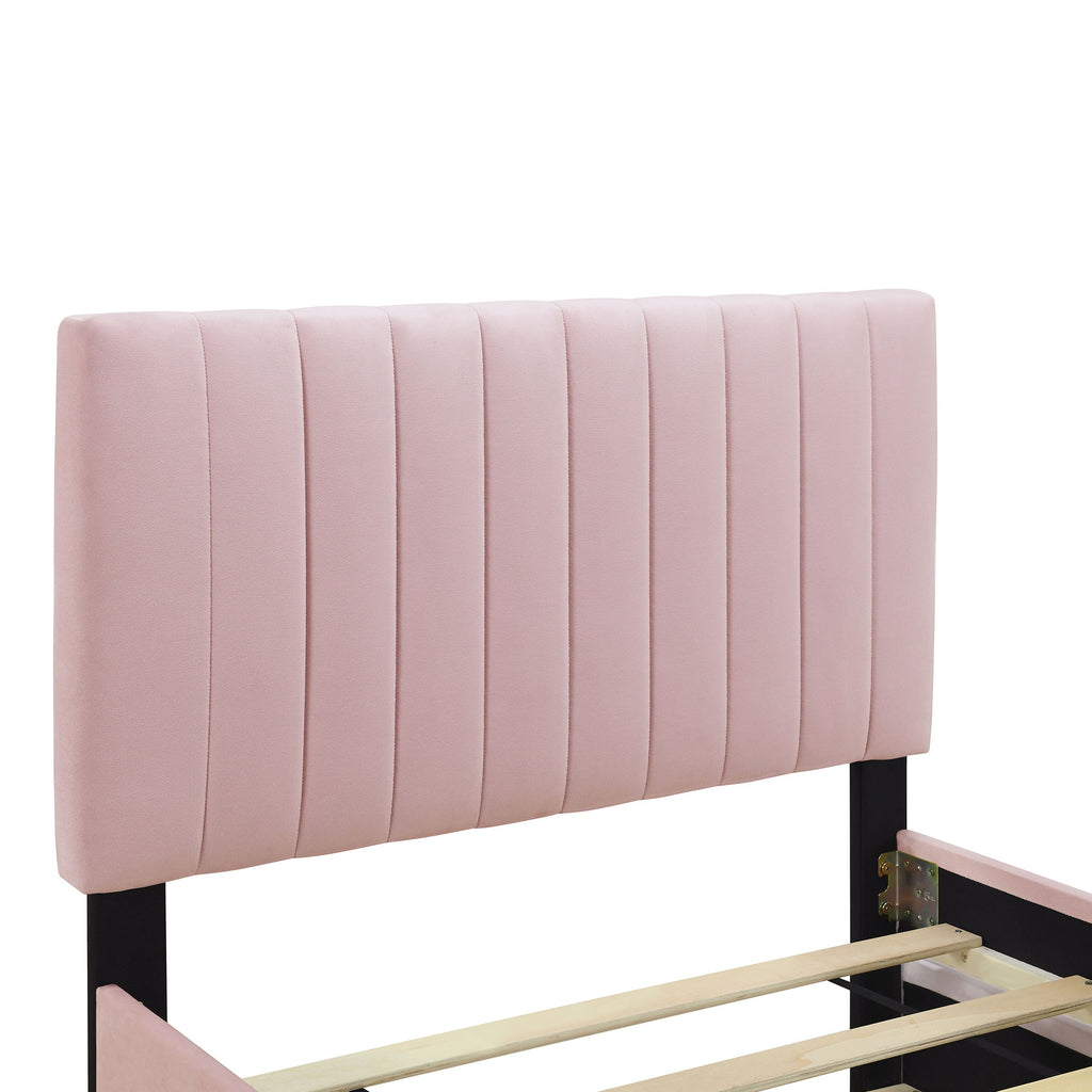 Upholstered Design Platform Bed With Trundle