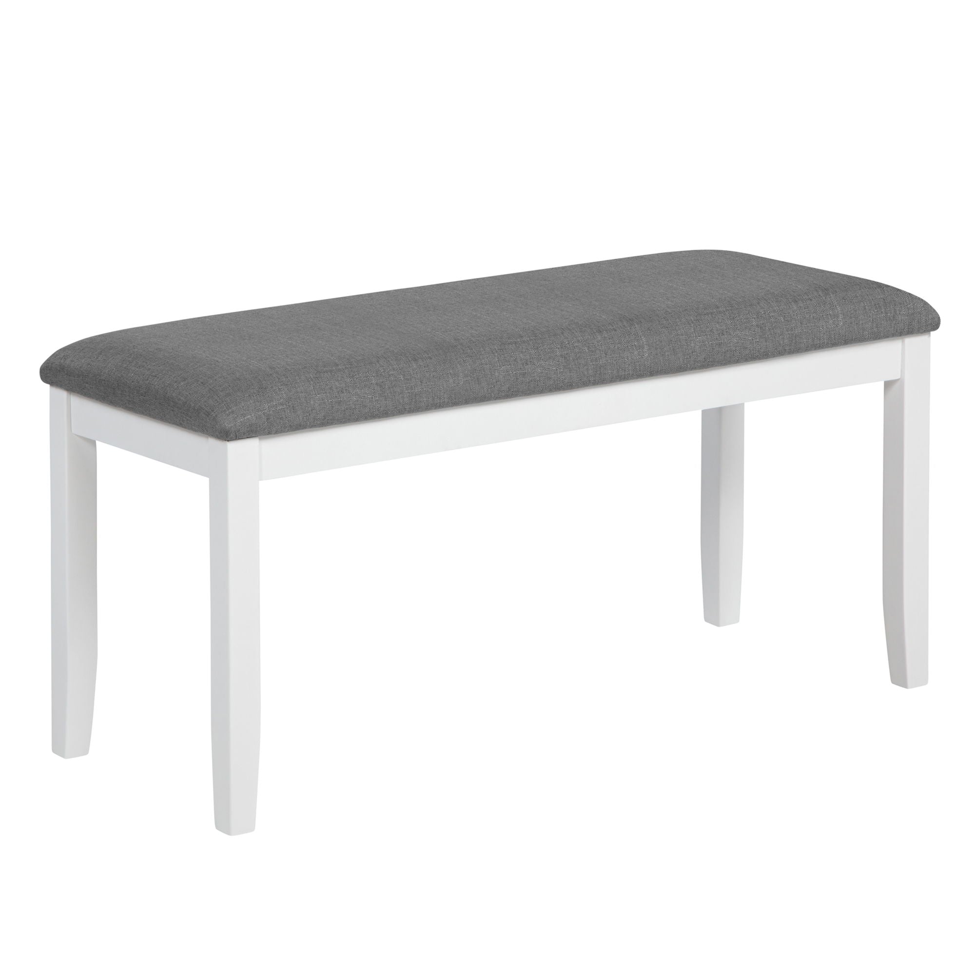 6 Piece Kitchen Dining Set, Rectangular Dining Table With 4 Upholstered Chairs And Bench - Gray / White