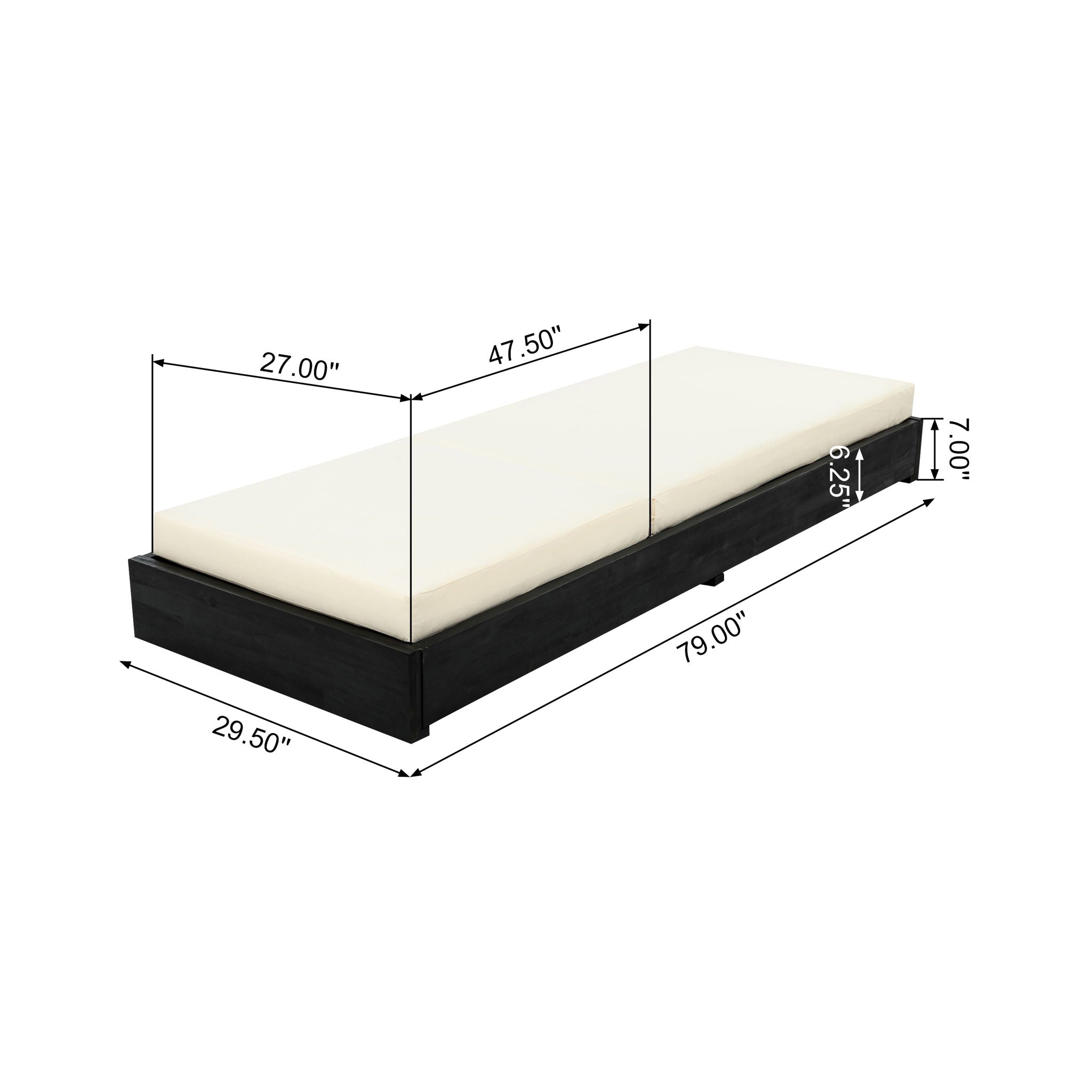 Ian - Adjustable Chaise Lounge With Open Slat Design - Black