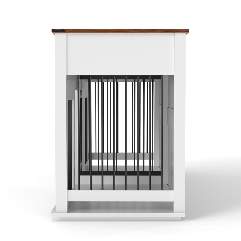 Large Dog Crate, Water Resistant Indoor Pets Furniture Double Dog Crates - Brown White