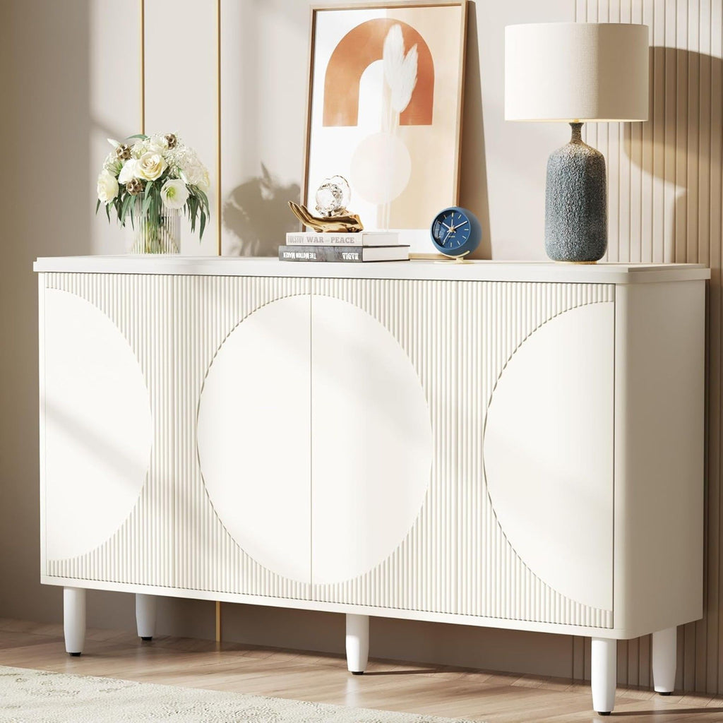 Buffet Sideboard Cabinet With Storage For Dining Room - White