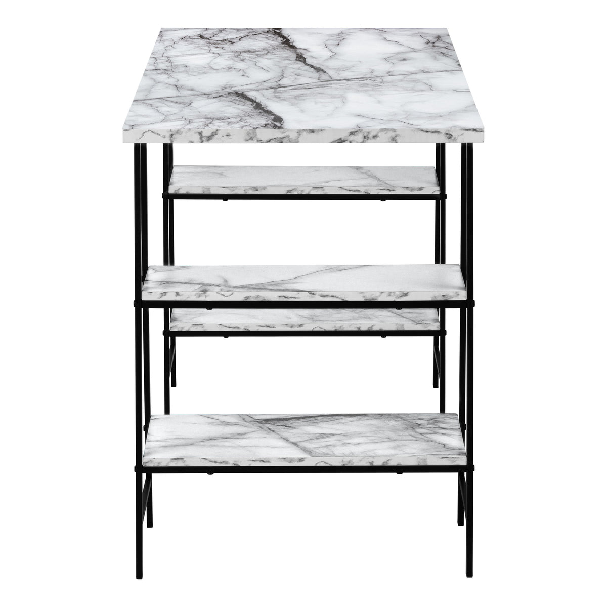 Computer Desk For Home Office, Laptop, Storage Shelves, Contemporary Versatile Placement - White