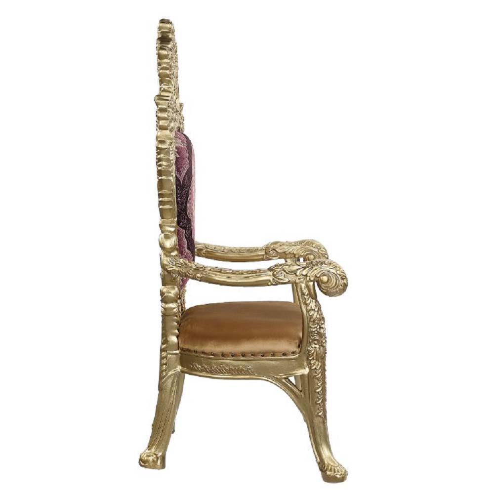 Bernadette - Arm Chair (Set of 2) - Pattern Fabric & Gold