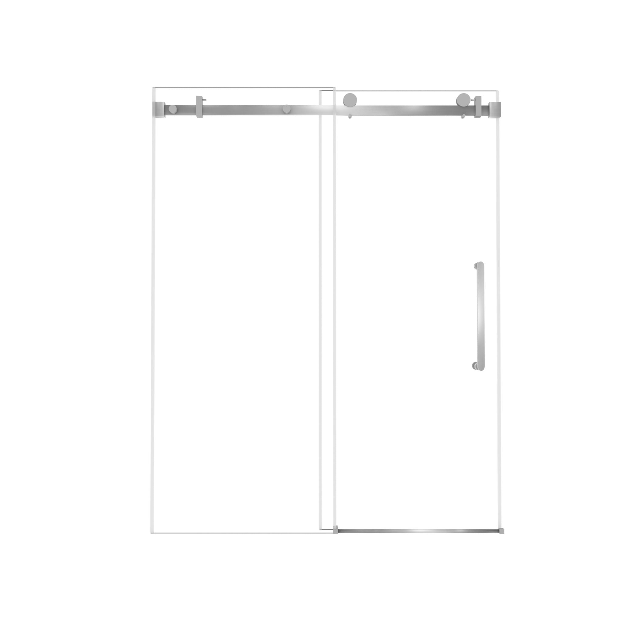 Frameless Single Sliding Shower Door & Handle And Square Tube Track