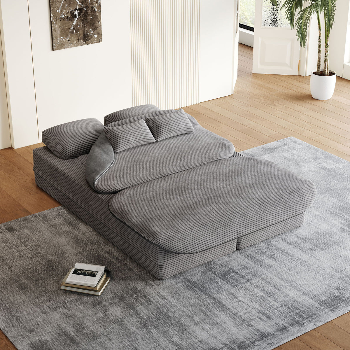 2 In 1 Foldable Sofa Bed With Multi Functional Blanket