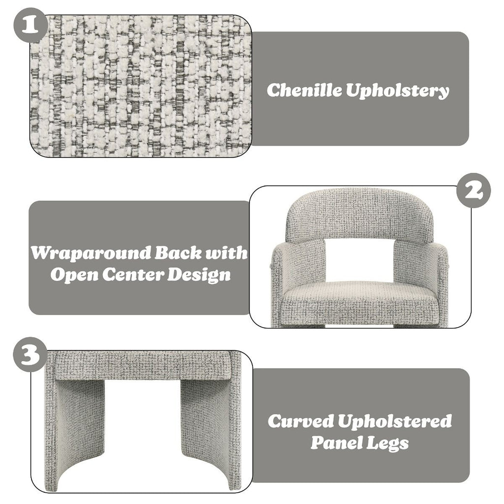Kyree - Arm Chair (Set of 2) - Chenille & Walnut