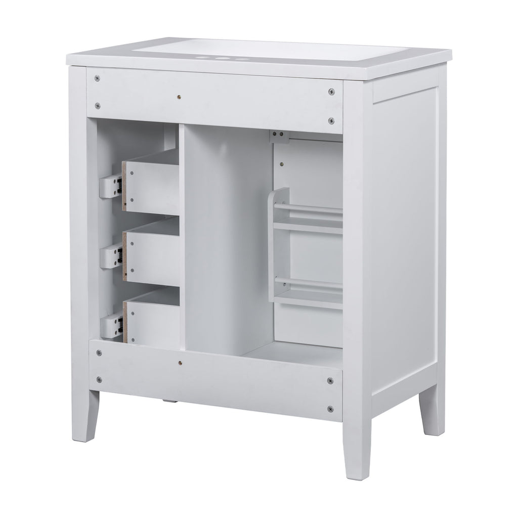 Modern Bathroom Vanity With Sink Combo, 3 Drawers, Undermount Drop-In Sink