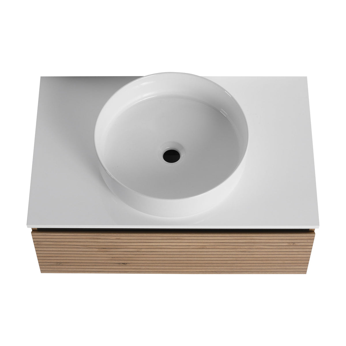 Wall Mounted Bathroom Vanity With Art Sink & 1 Soft Close Drawer