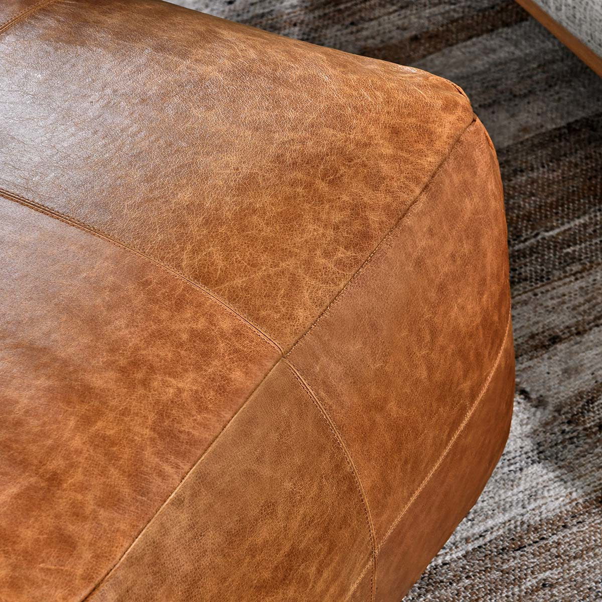 Kona - Leather Pouf
