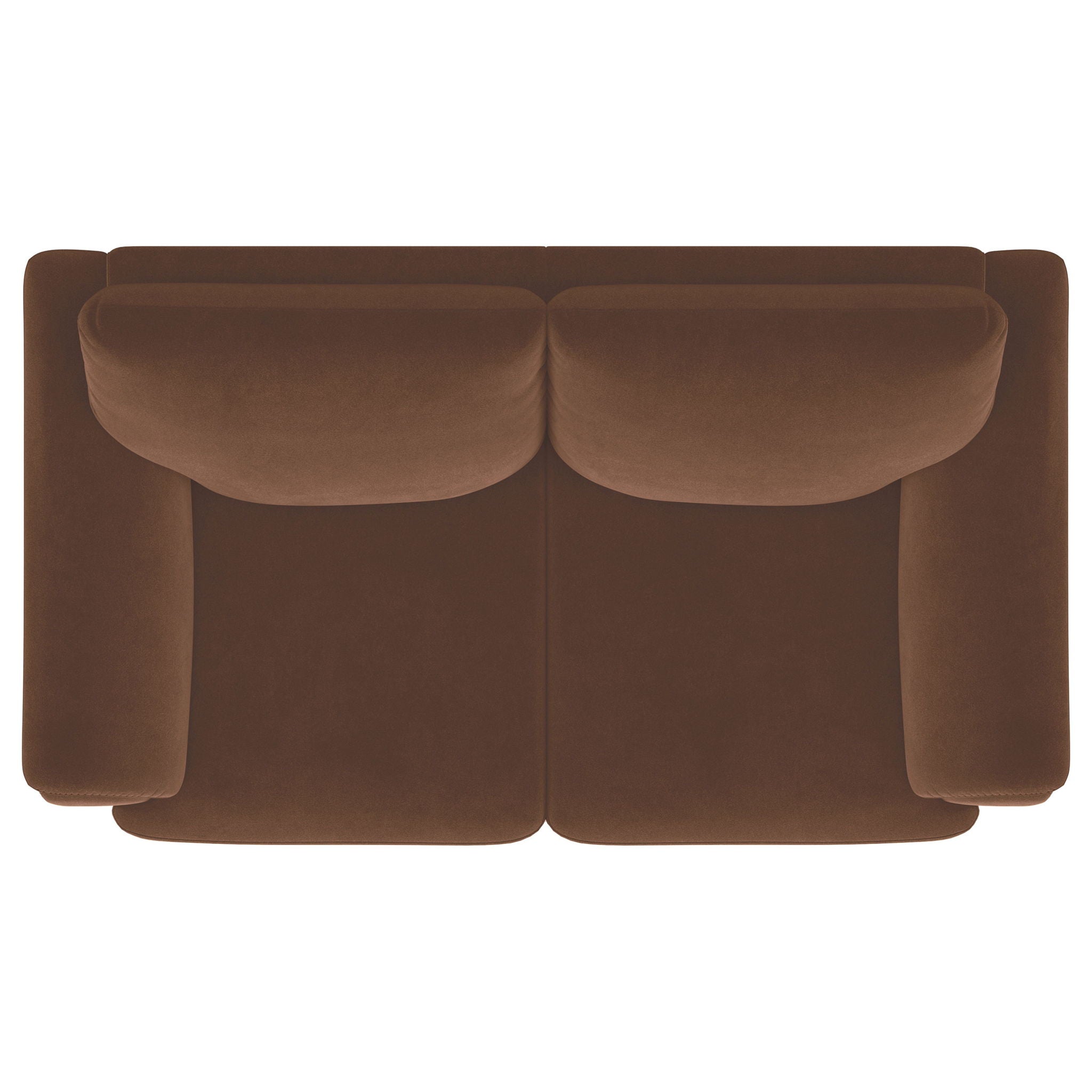 Dania - Upholstered Crescent Loveseat With Curved Tufted Arms - Rust