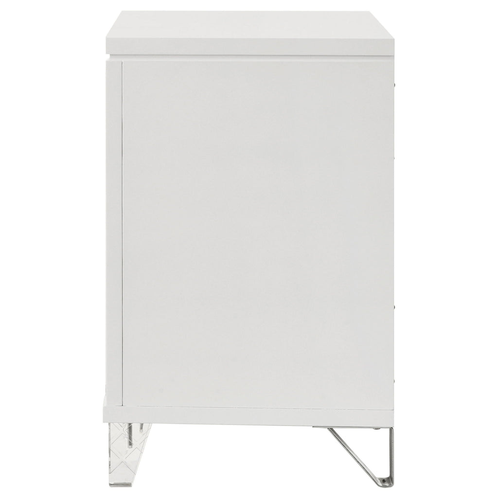 2 Drawer Nightstand With Accents - White