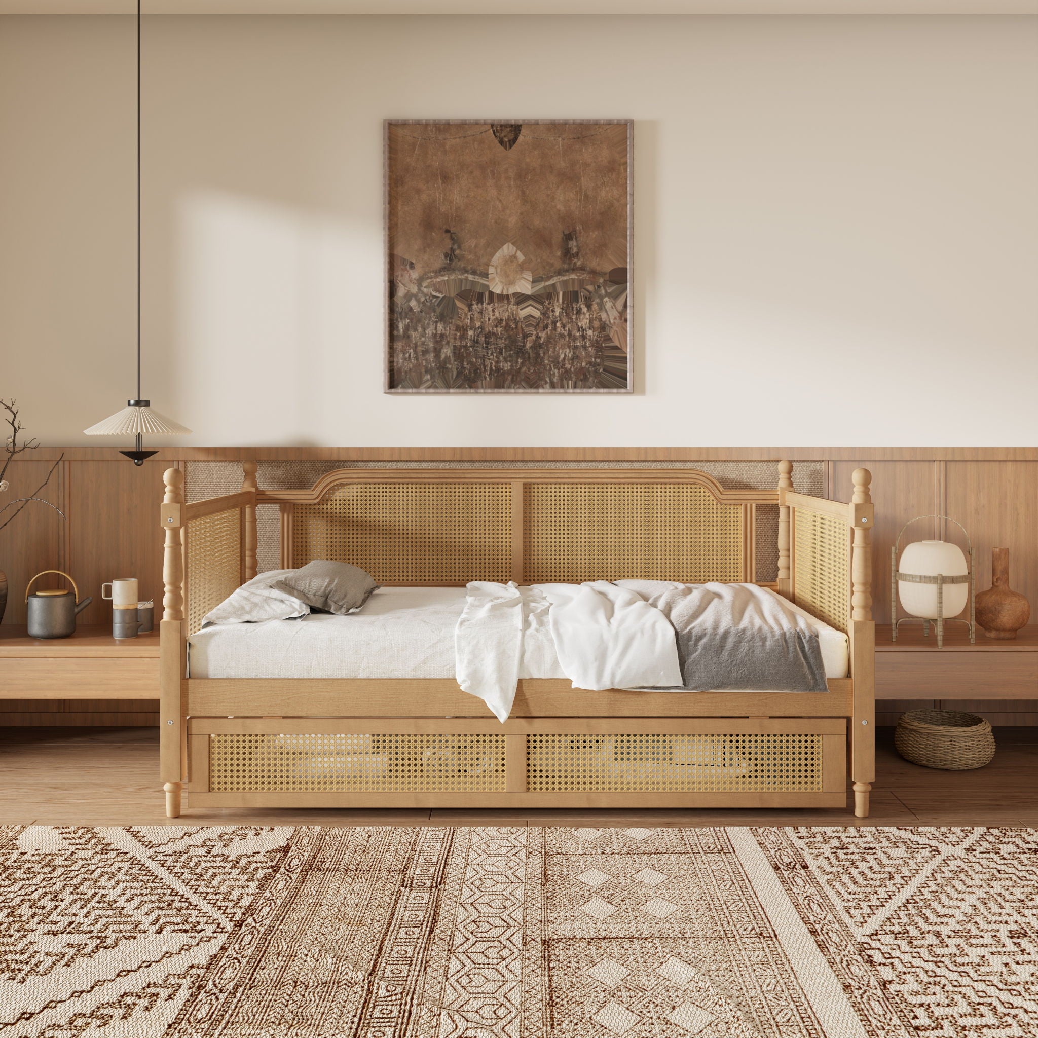 Full Size Daybed With 2 Drawers - Walnut