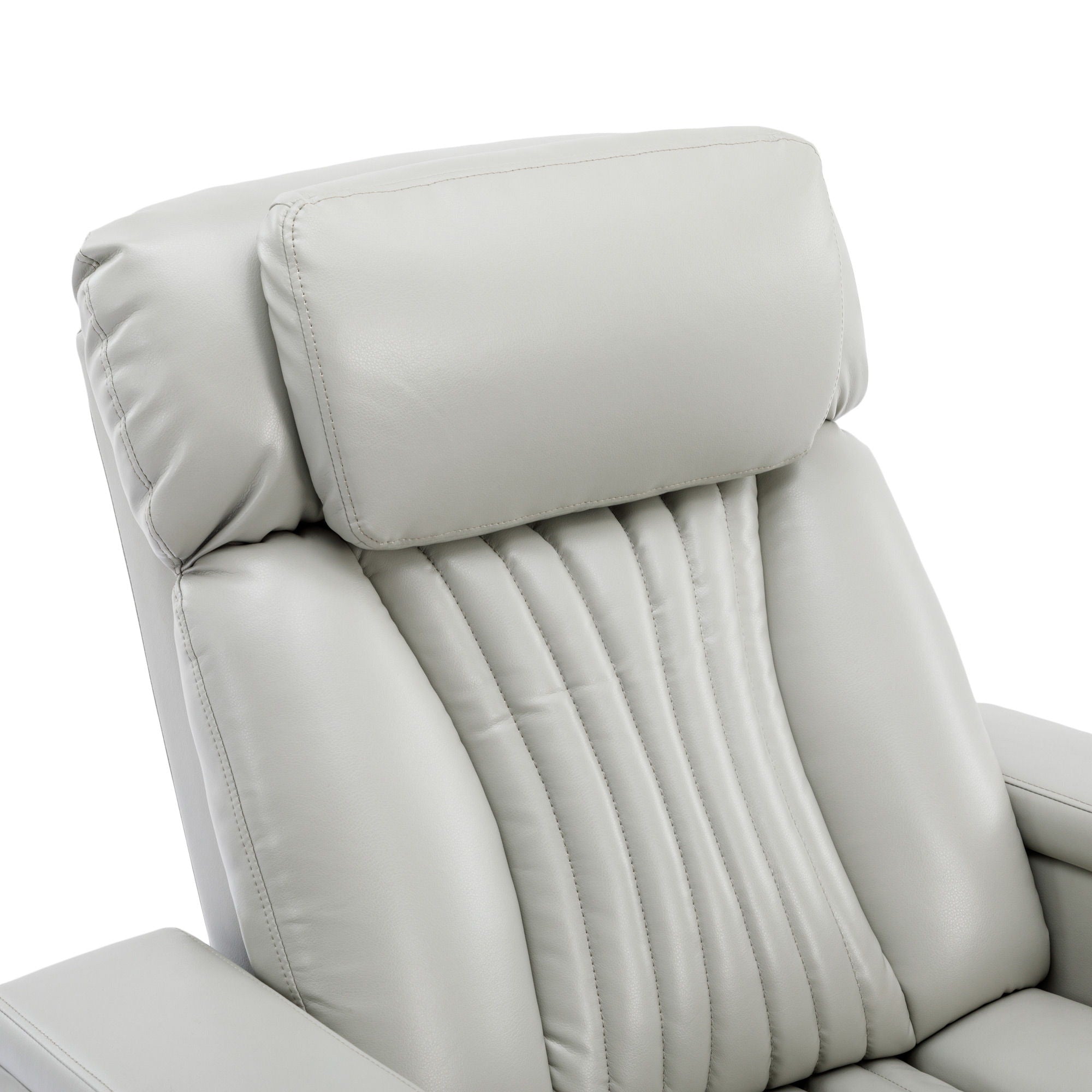270° Power Swivel Recliner Home Theater Chair With Hidden Arm Storage, LED Light, Cup Holder, And Tray Table