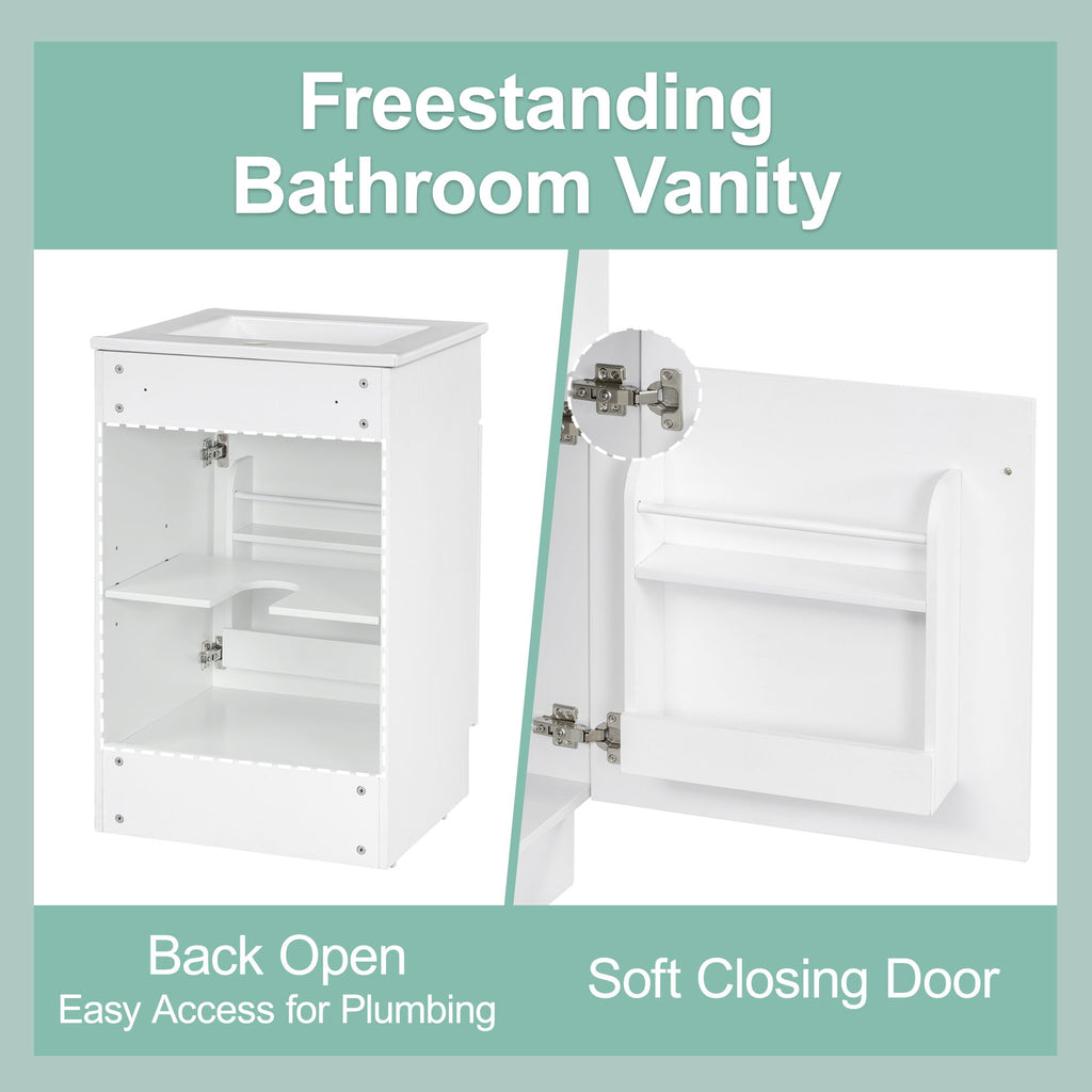 Bathroom Vanity With Sink, Cabinet With Adjustable Shelf