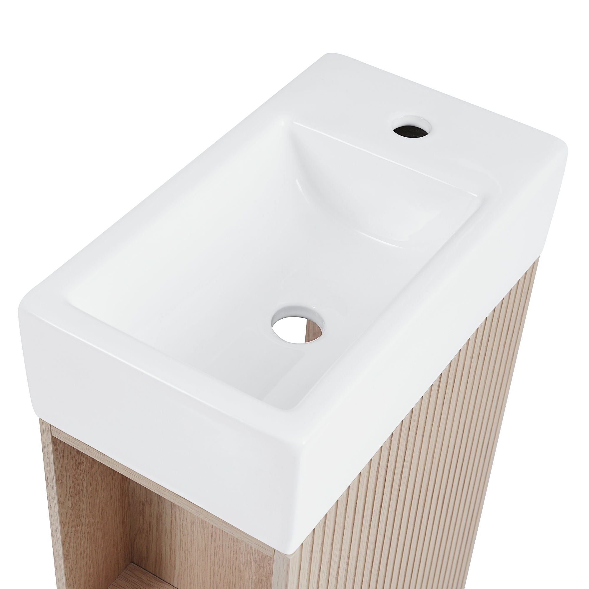 Modern Bathroom Vanity With Sink And 2 Tier Shelf