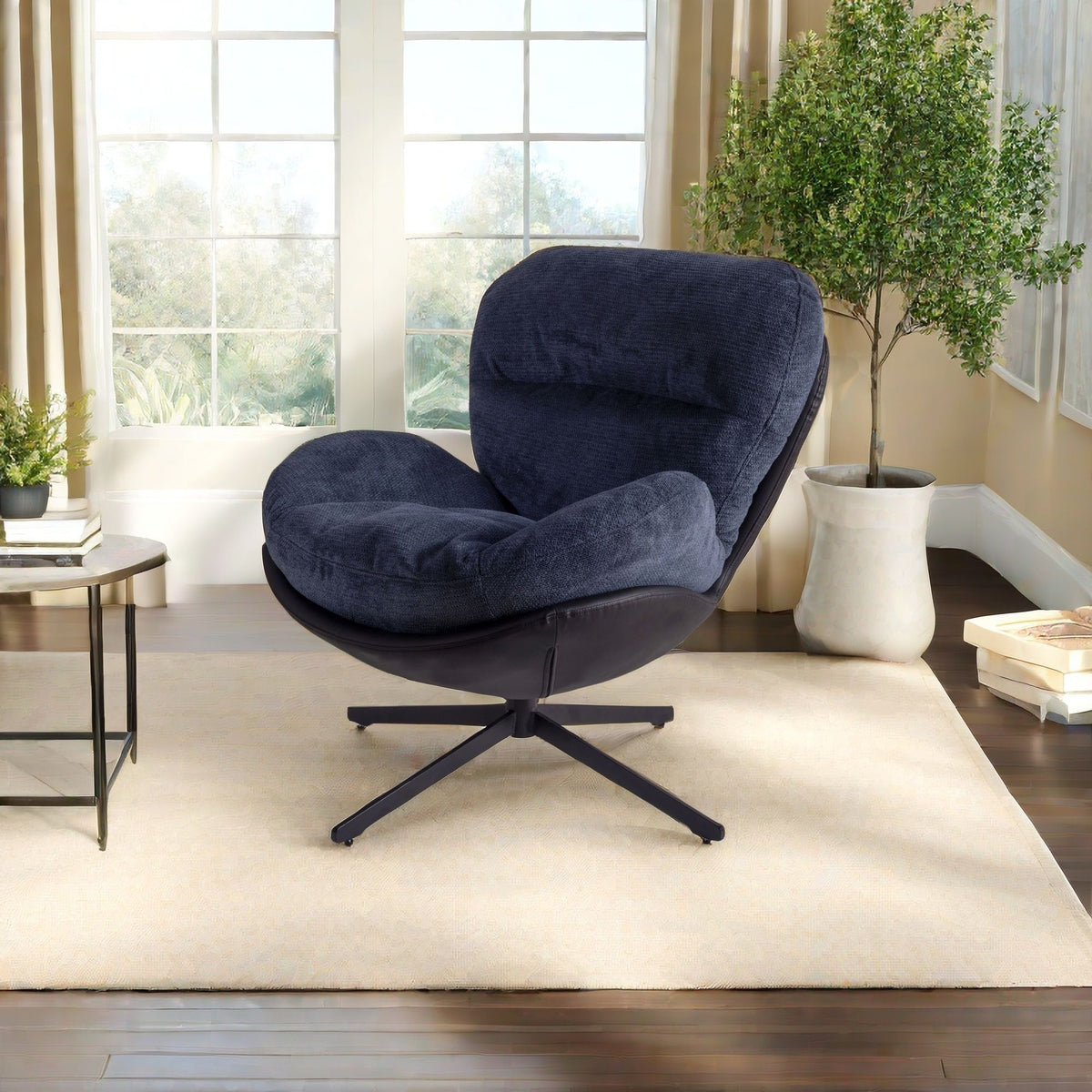 360° Swivel Office Chair, No Wheels