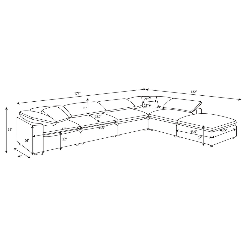 Segoura - 6 Piece Modular Sectional Sofa