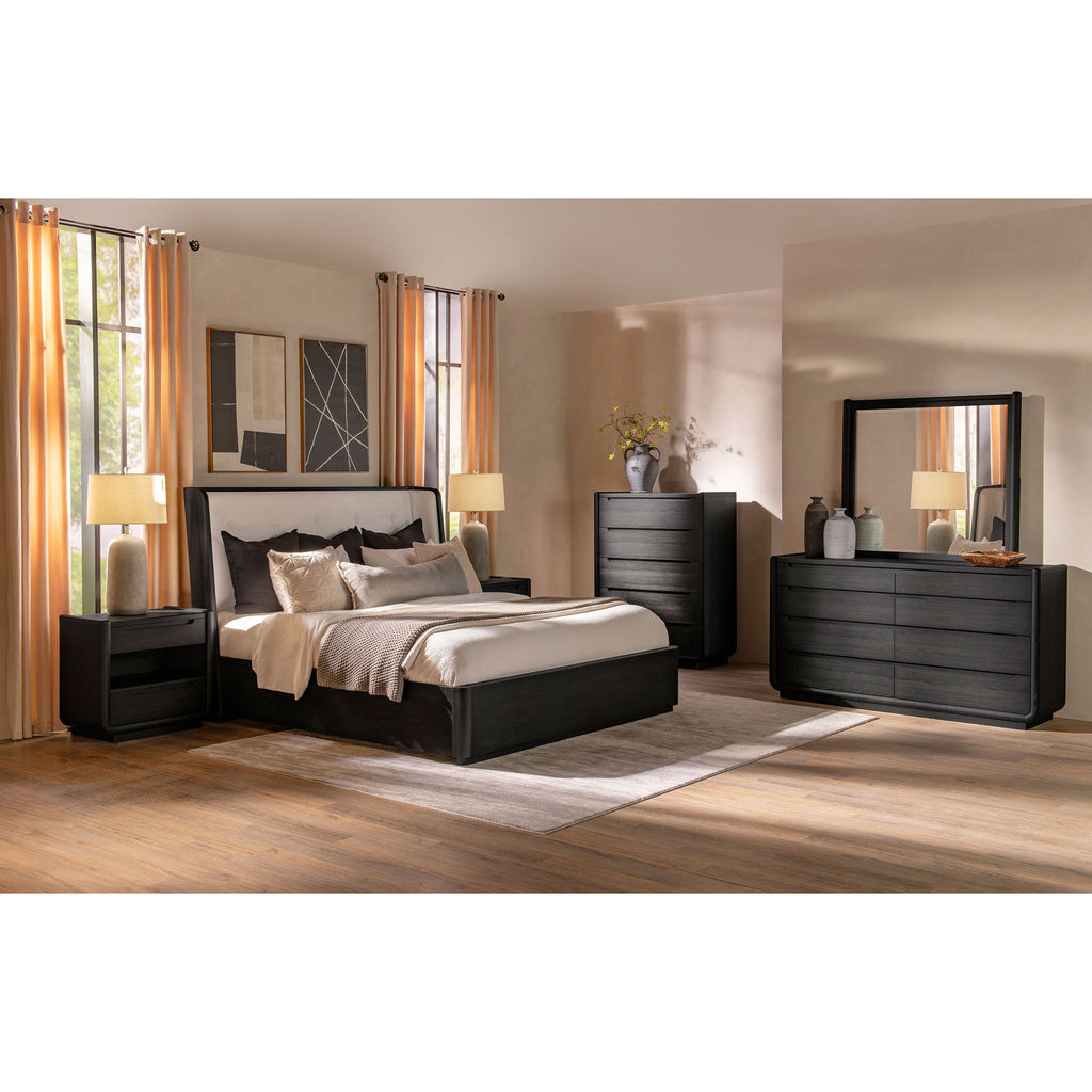 Bangor - Wingback Bed With Upholstered Headboard