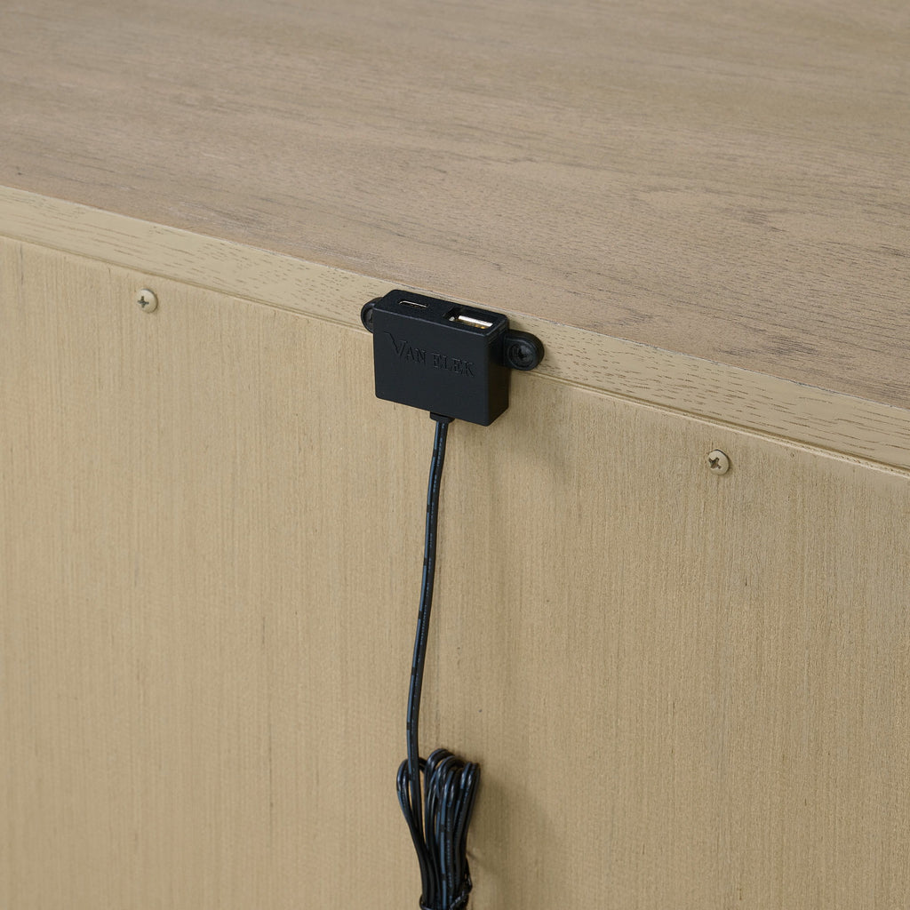 3 Drawer Nightstand With USB Charging Port - Brown