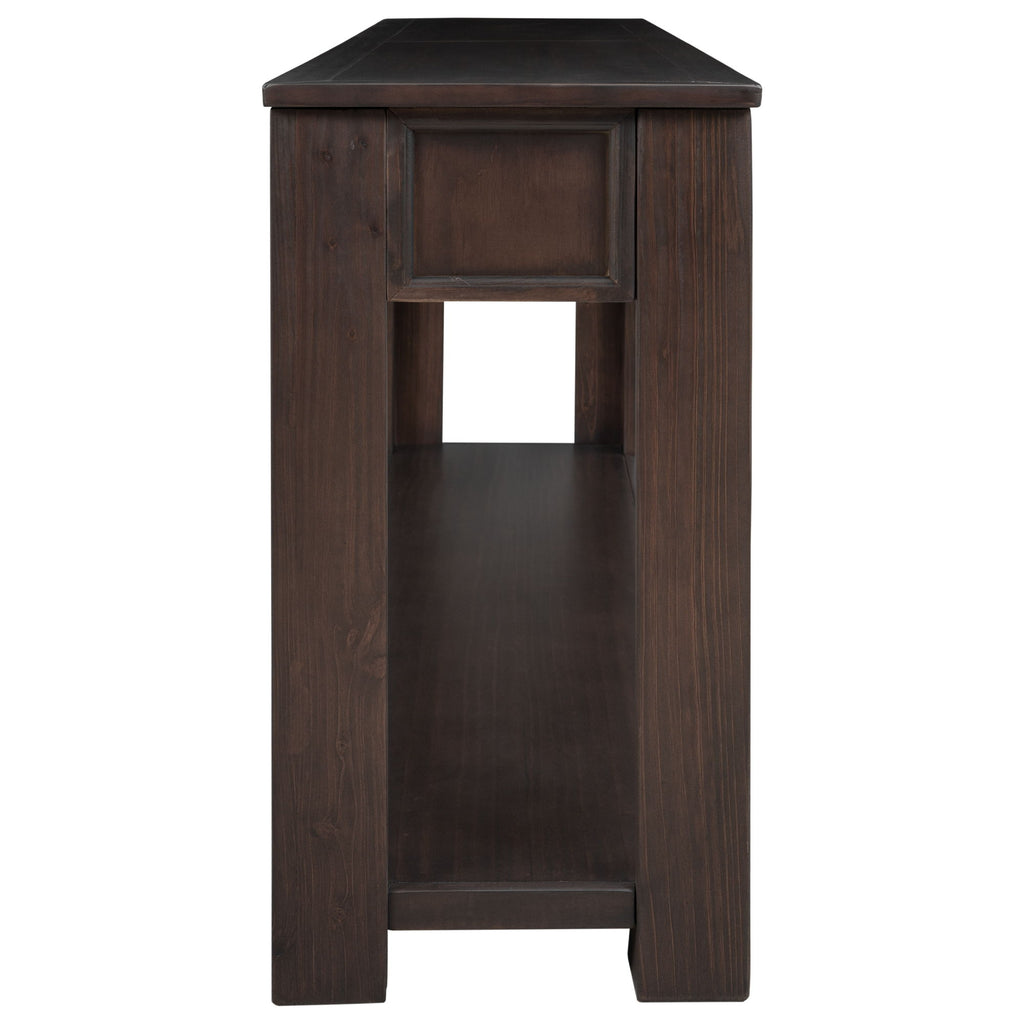 Hearth & Haven Clara - Console Table With Storage Drawers And Bottom Shelf