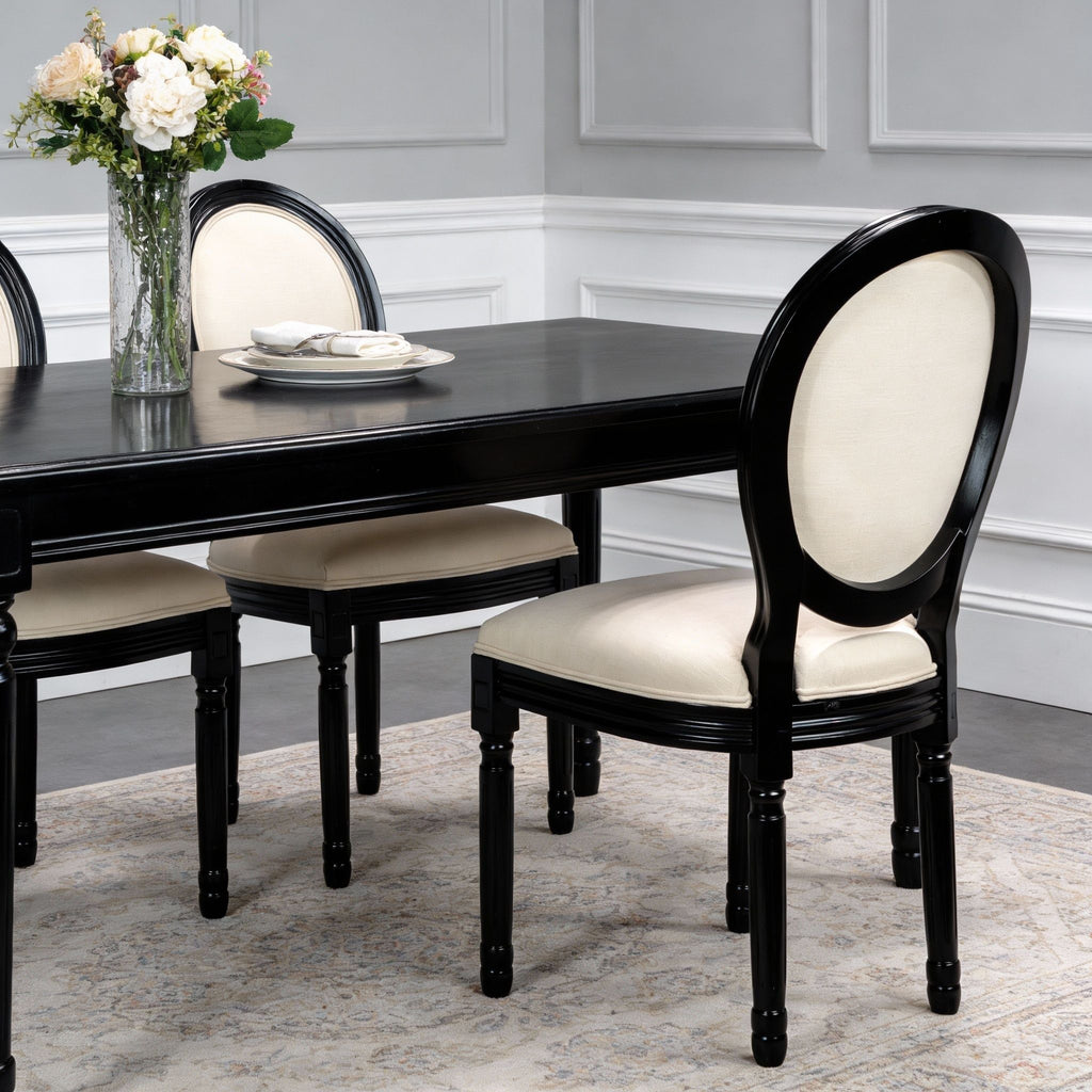 Upholstered & Round Back Dining Chairs (Set of 2)