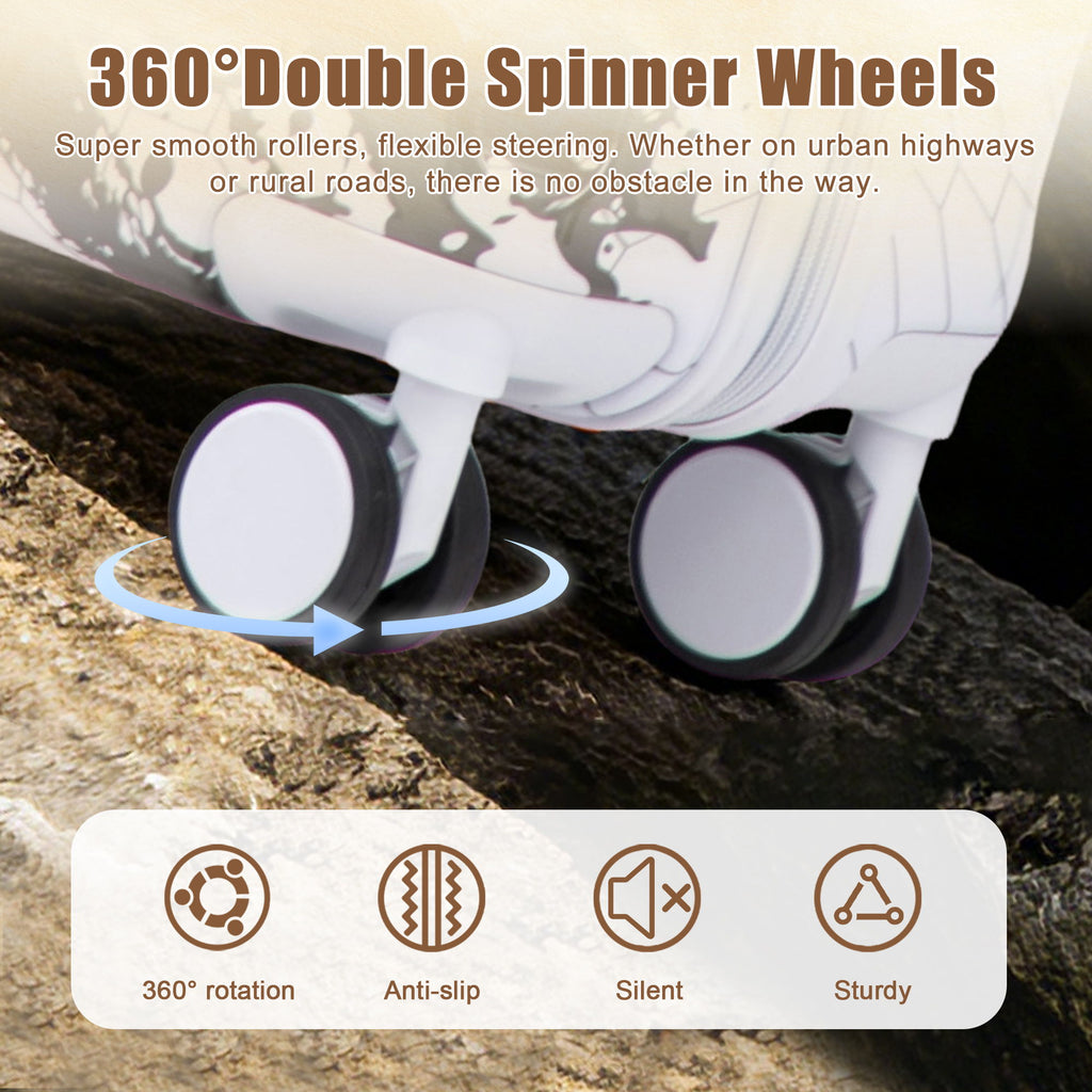 3 Piece With Combination Lock And Silent Wheels