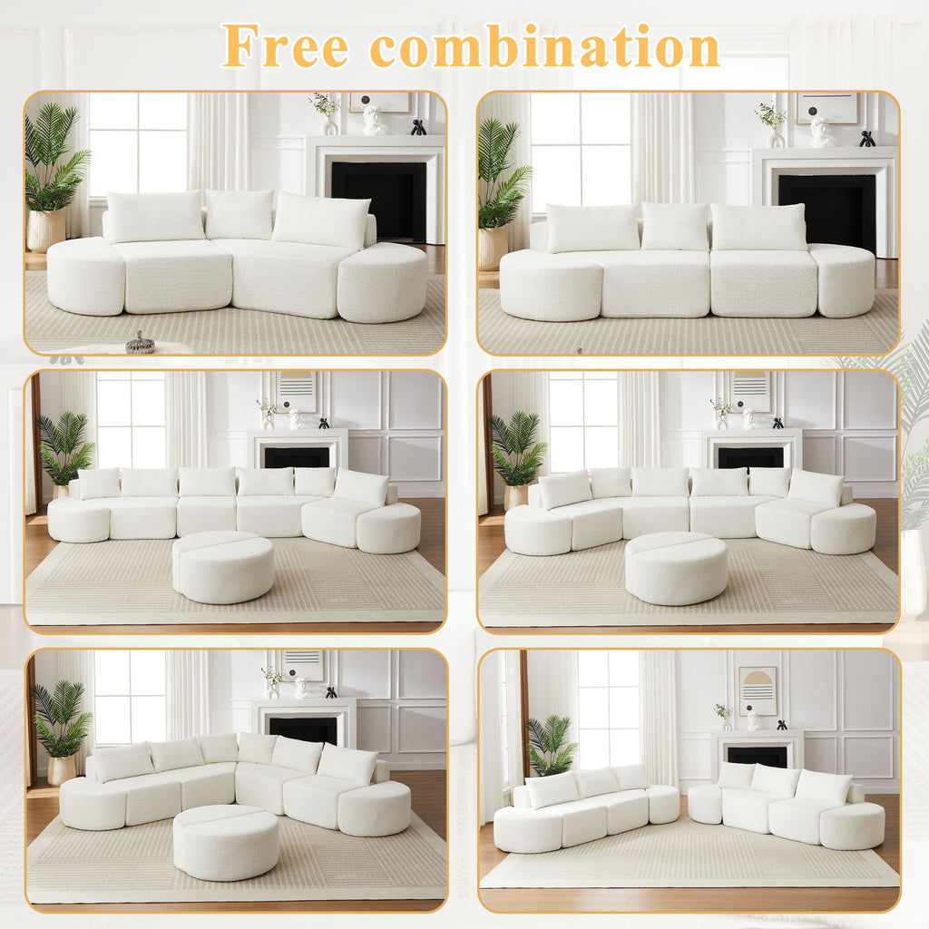 V - Shaped Modular Sofa Set With 3 Pillow