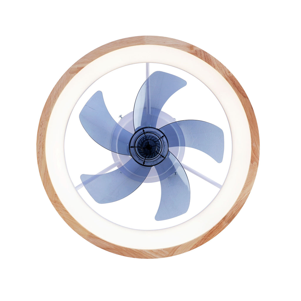 Ceiling Fans With Lights And Remote, 3000 - 6500K Dimmable Flush Mount LED Fan Light, 6 Speeds, Quiet DC Motor For Living Room - Matte White / Natural Wood