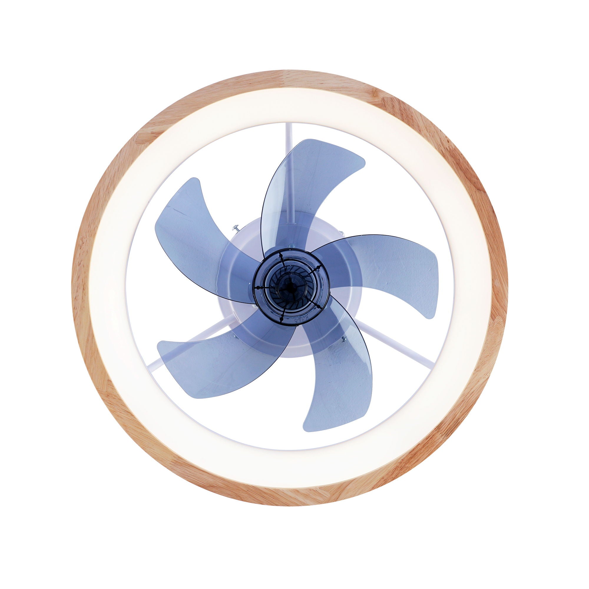 Ceiling Fans With Lights And Remote, 3000 - 6500K Dimmable Flush Mount LED Fan Light, 6 Speeds, Quiet DC Motor For Living Room - Matte White / Natural Wood