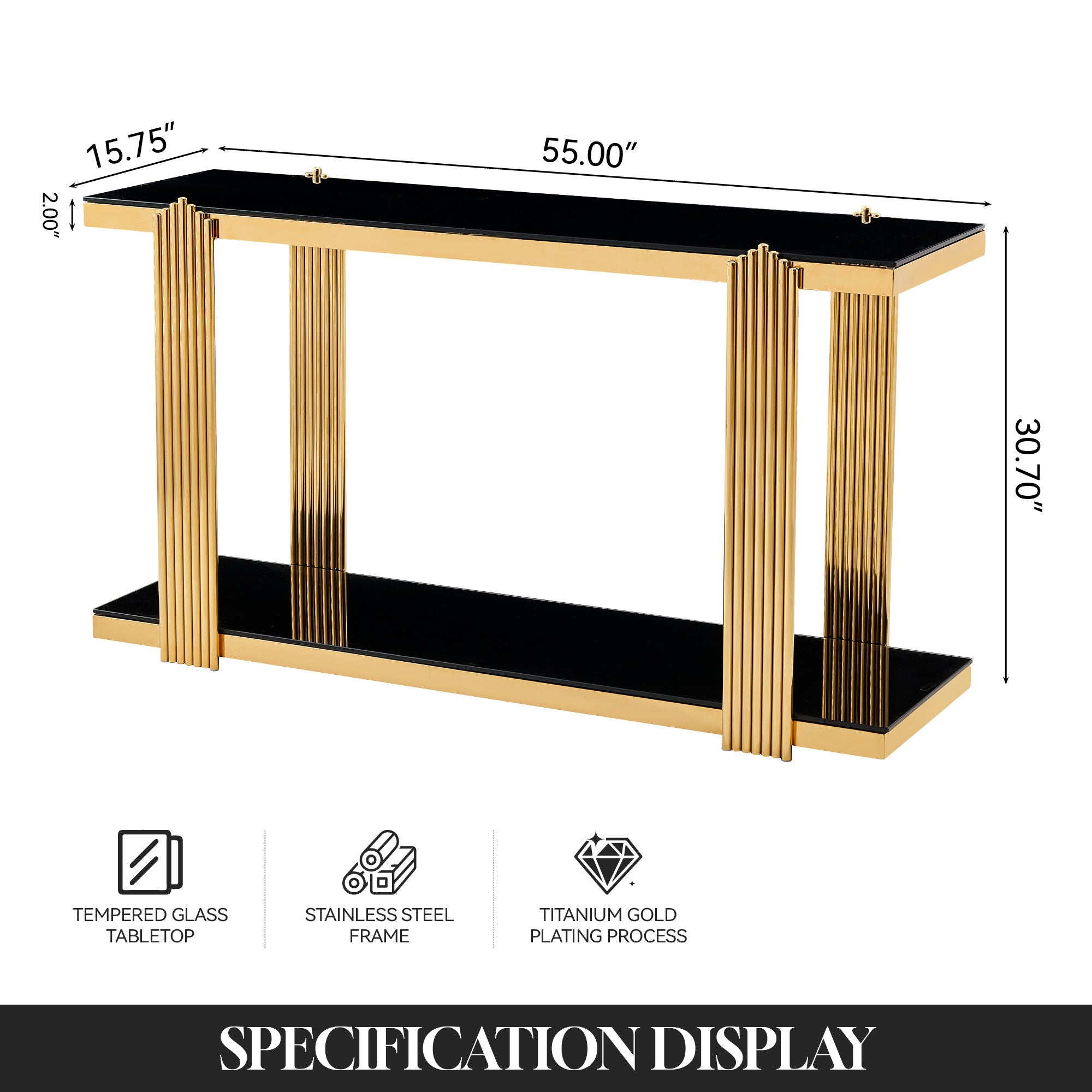 Console Table With Double Tier Storage