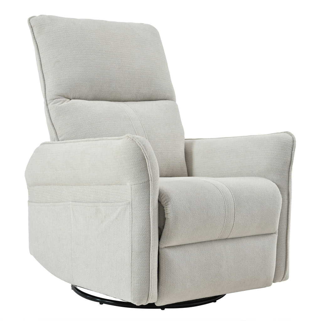 360° Swivel Rocker Recliner Chair, Swive Nursery Rocking Chair With Pull Ring, Glide Chair For Livin Room - Gray