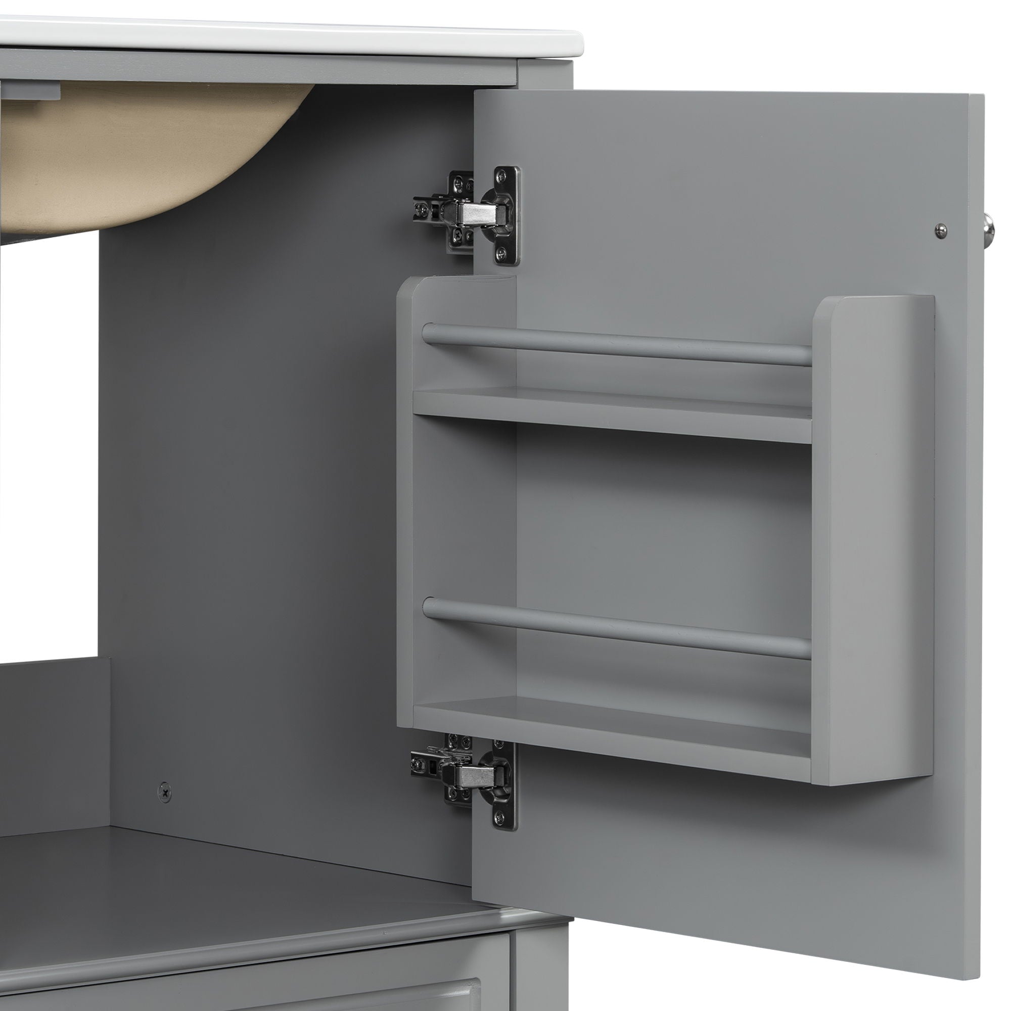 Freestanding Bathroom Vanity With Sink, Soft Close Door, 3 Drawers