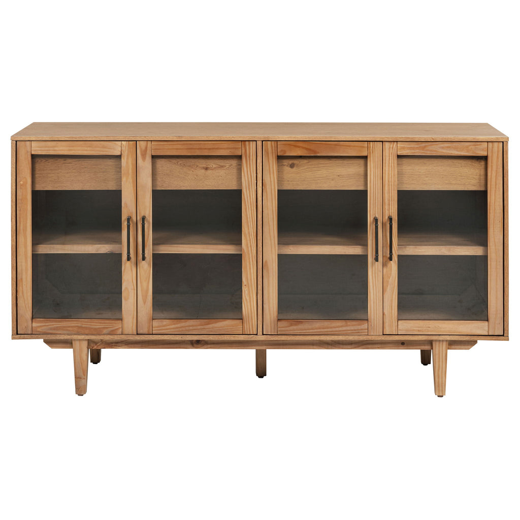 4 Door Sideboard With Dual Drawers - Natural