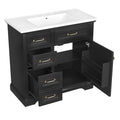 Modern Bathroom Vanity With Sink Top, 4 Drawers And 1 Soft-Close Door
