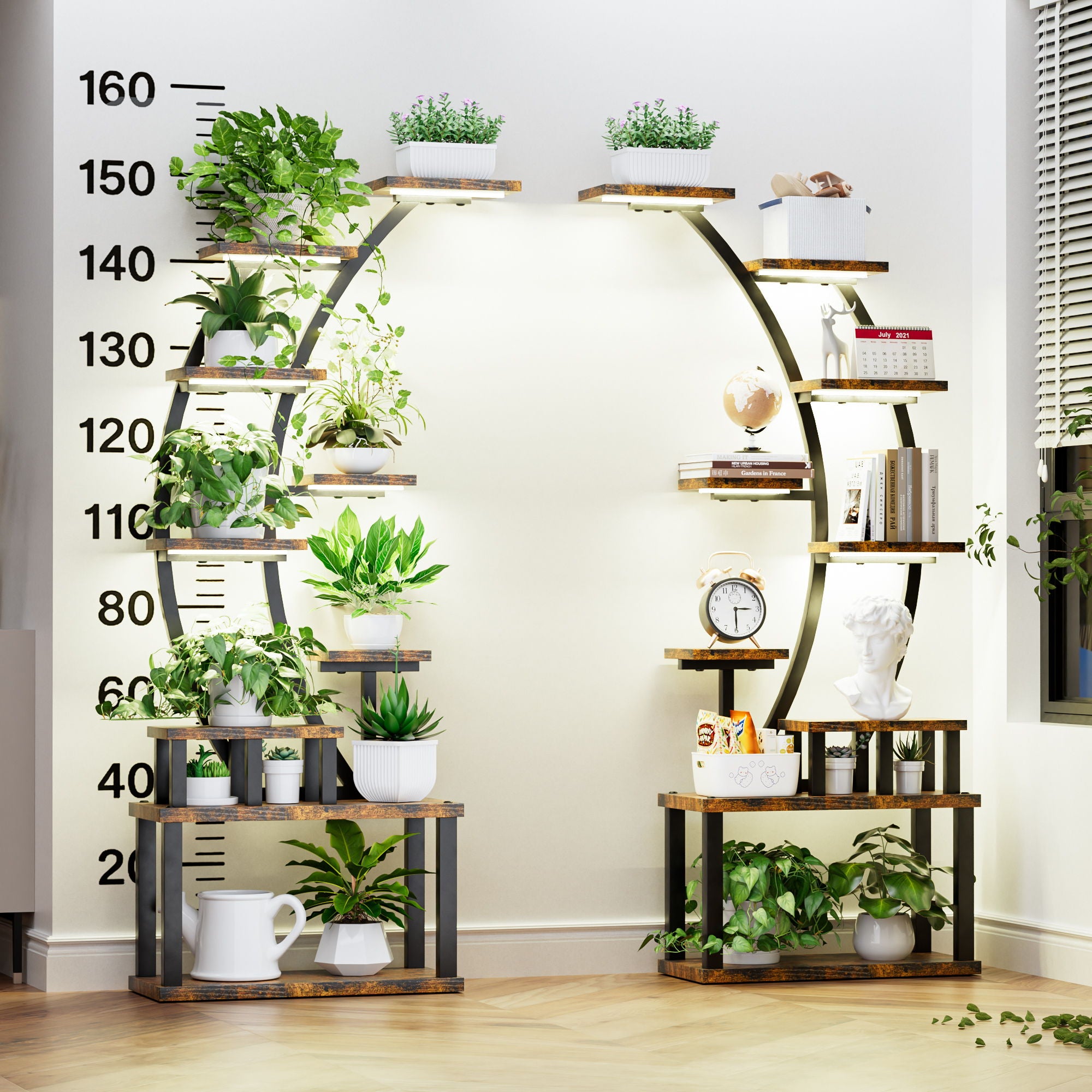 9 Tiered Indoor Plant Stand With 5 Adjustable Grow Lights