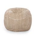 Vida - Modern 5 Foot Rounded Bean Bag - Snow White / Beige