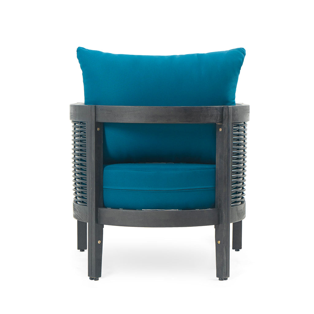 Outdoor Acacia Wood Club Chairs With Cushions