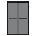 Double Sliding Glass Shower Door 8Mm Tempered Glass With Stainless Steel Frame - Matte Black