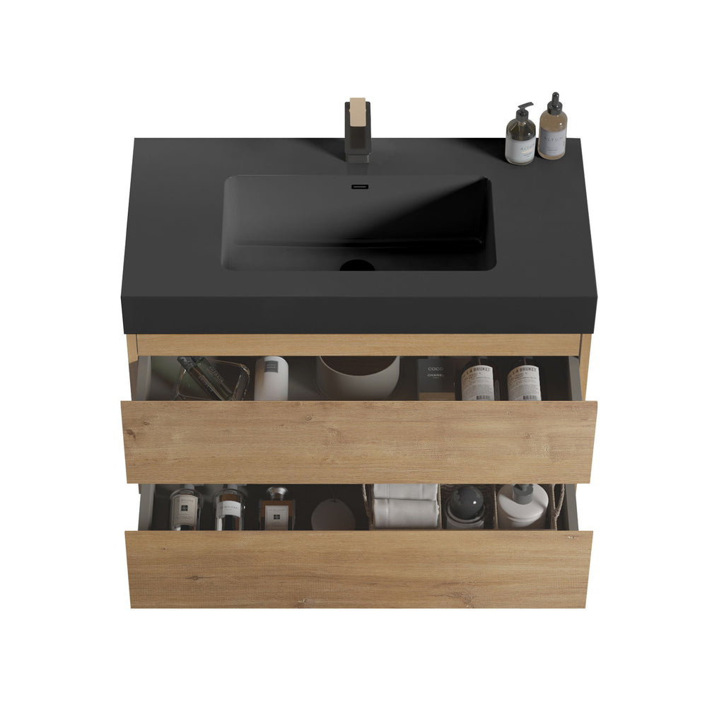 Alice - Bathroom Vanity With Sink, Large Storage, Wall Mounted