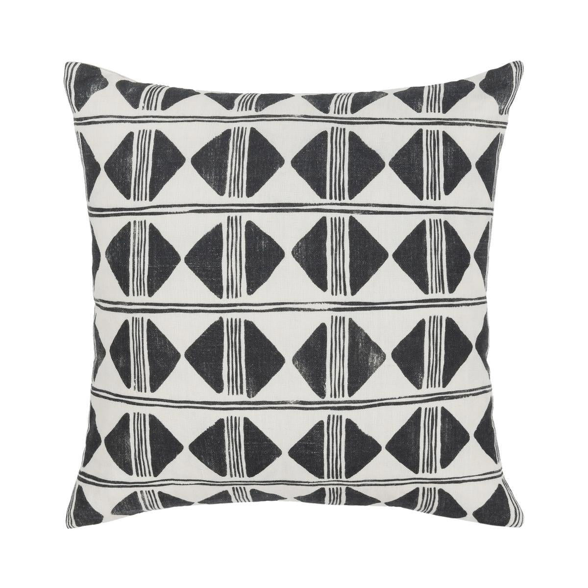Nubia - 18" Round Pillow - Black / White