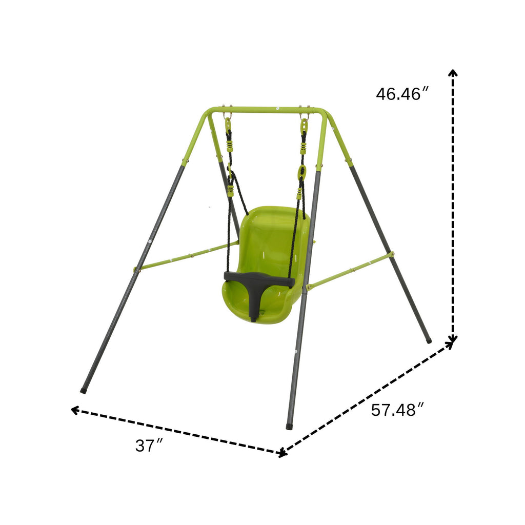 Xns001 - Baby Swing With Safety Seat Indoor / Outdoor - Black / Green