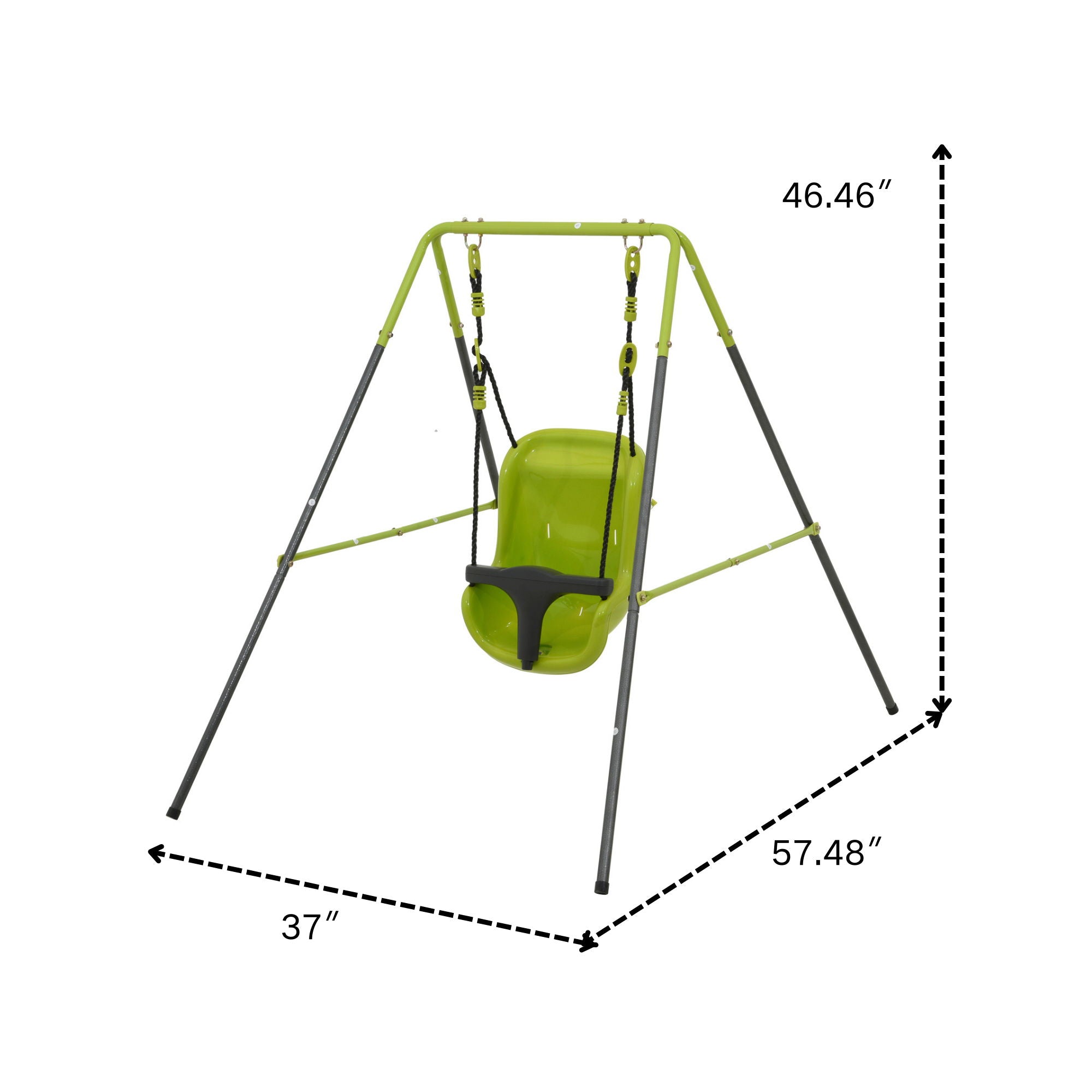 Xns001 - Baby Swing With Safety Seat Indoor / Outdoor - Black / Green