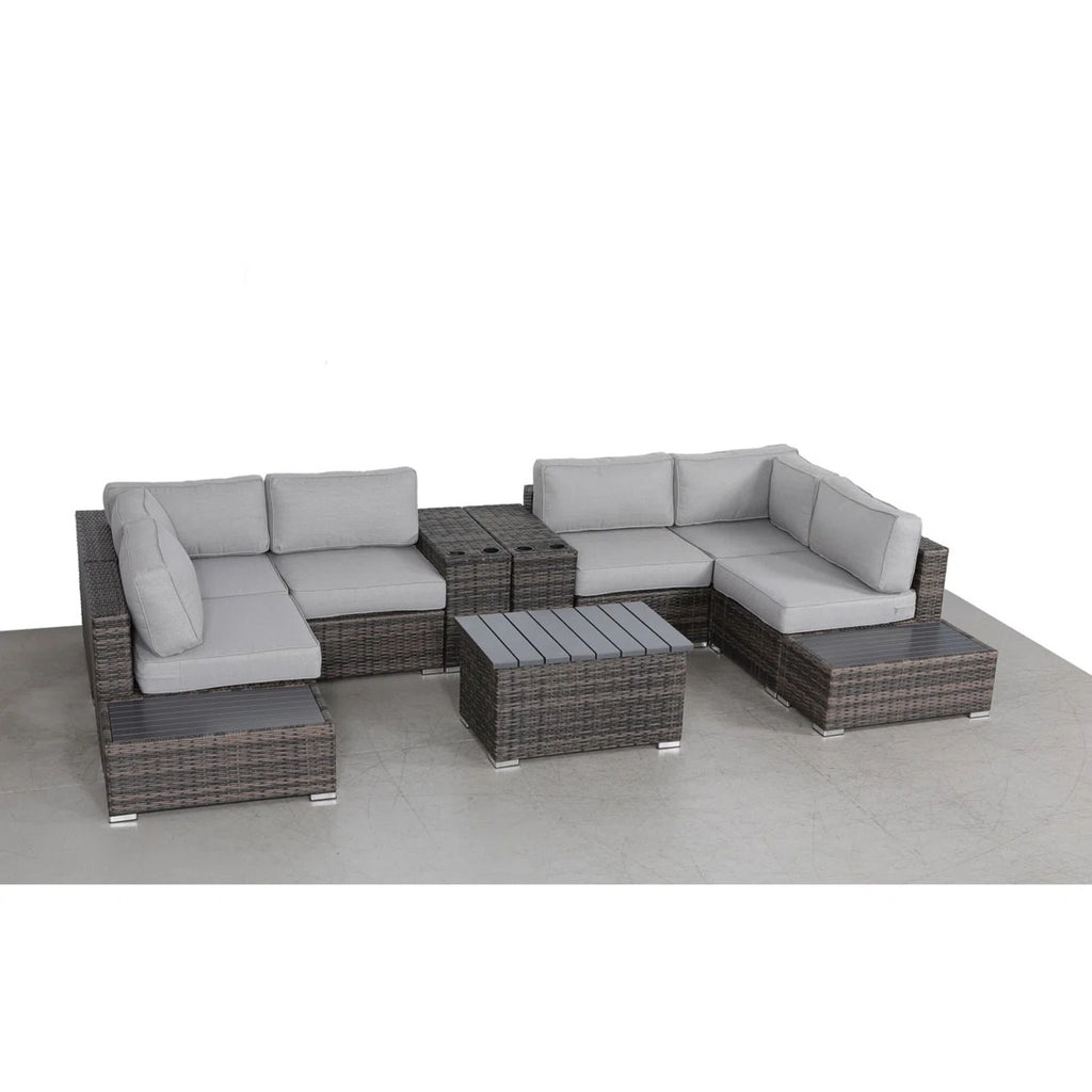 Wicker Sectional Seating Group With Cushions