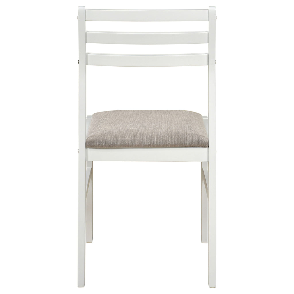 Cliff - 3 Piece Round Drop Leaf Dining Table Set With Ladderback Chairs - White