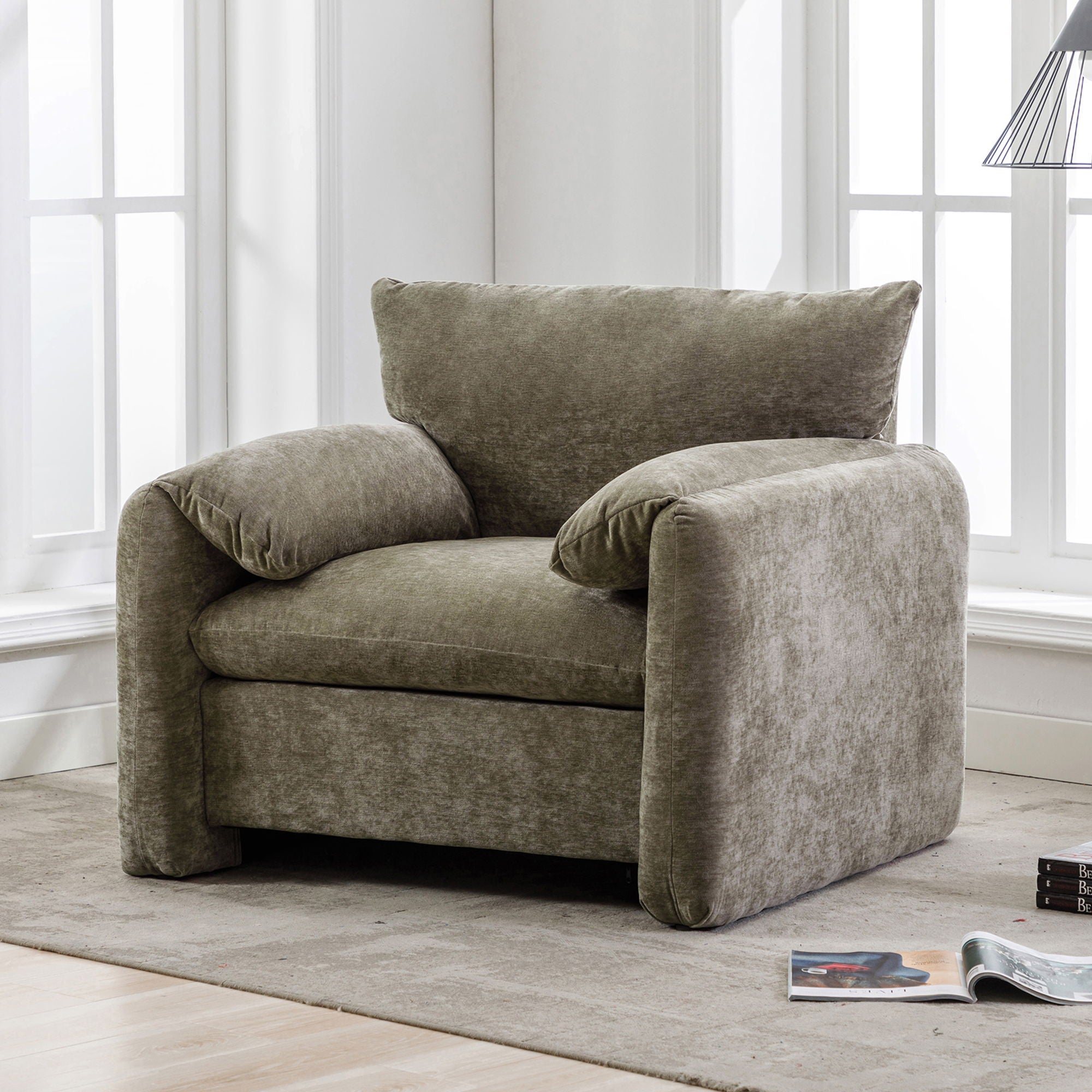Oversized Accent Single Sofa Lounge Chair - Matcha Green