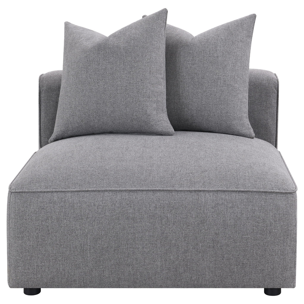 Amherst - Armless Chair With Accent Pillow - Gray