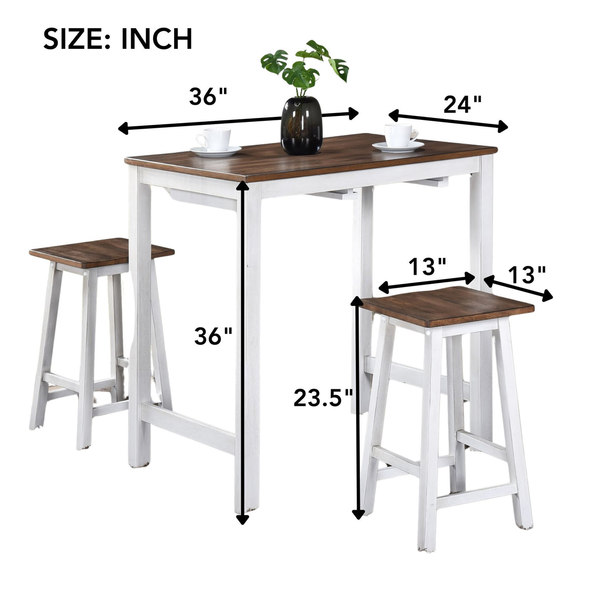 3 Pieces Counter Height Set