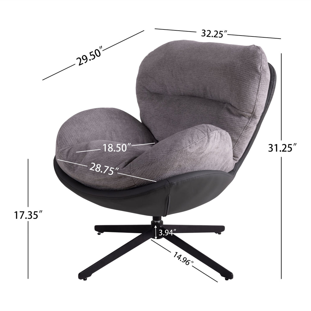 360° Swivel Office Chair, No Wheels