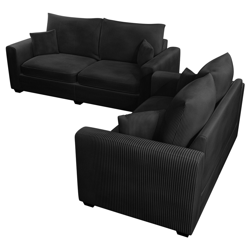 2 Piece Contemporary Style Sofa Set With Matching Pillows