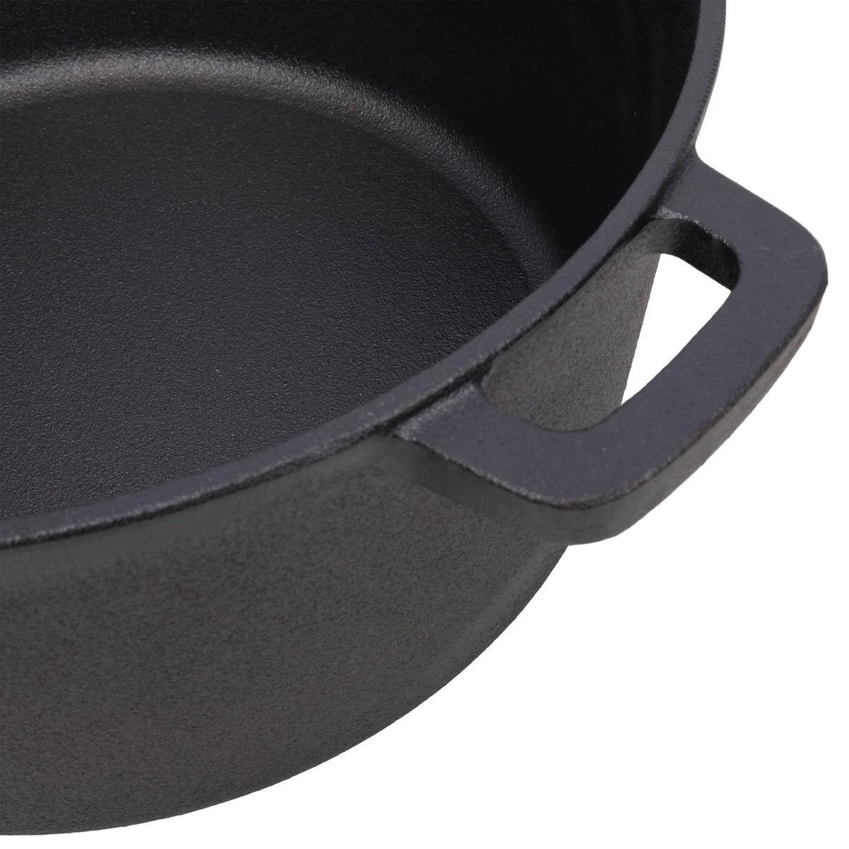 2 In 1 Pre-Seasoned Cast I Dutch Oven With Dual Handles, 5 Quart - Black